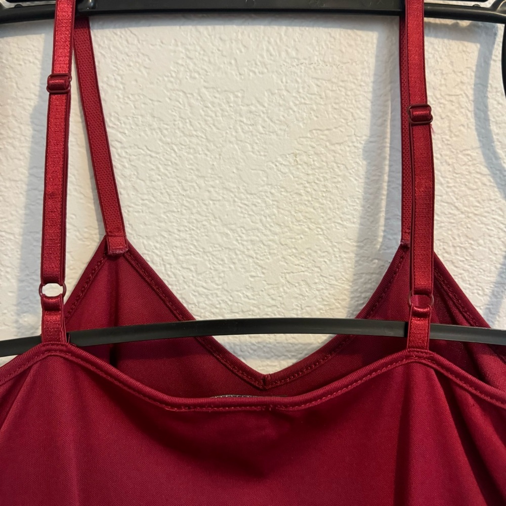Adrianna Papell Knit 100% Merino Wool Lined Sweater Dress in Deep Red. S… - Picture 7 of 15